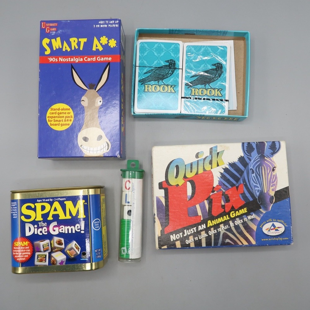 Game Lot Spam Dice, Quick Pix, Left Rright Center‎ , Smart Ass, Rook Family Fun